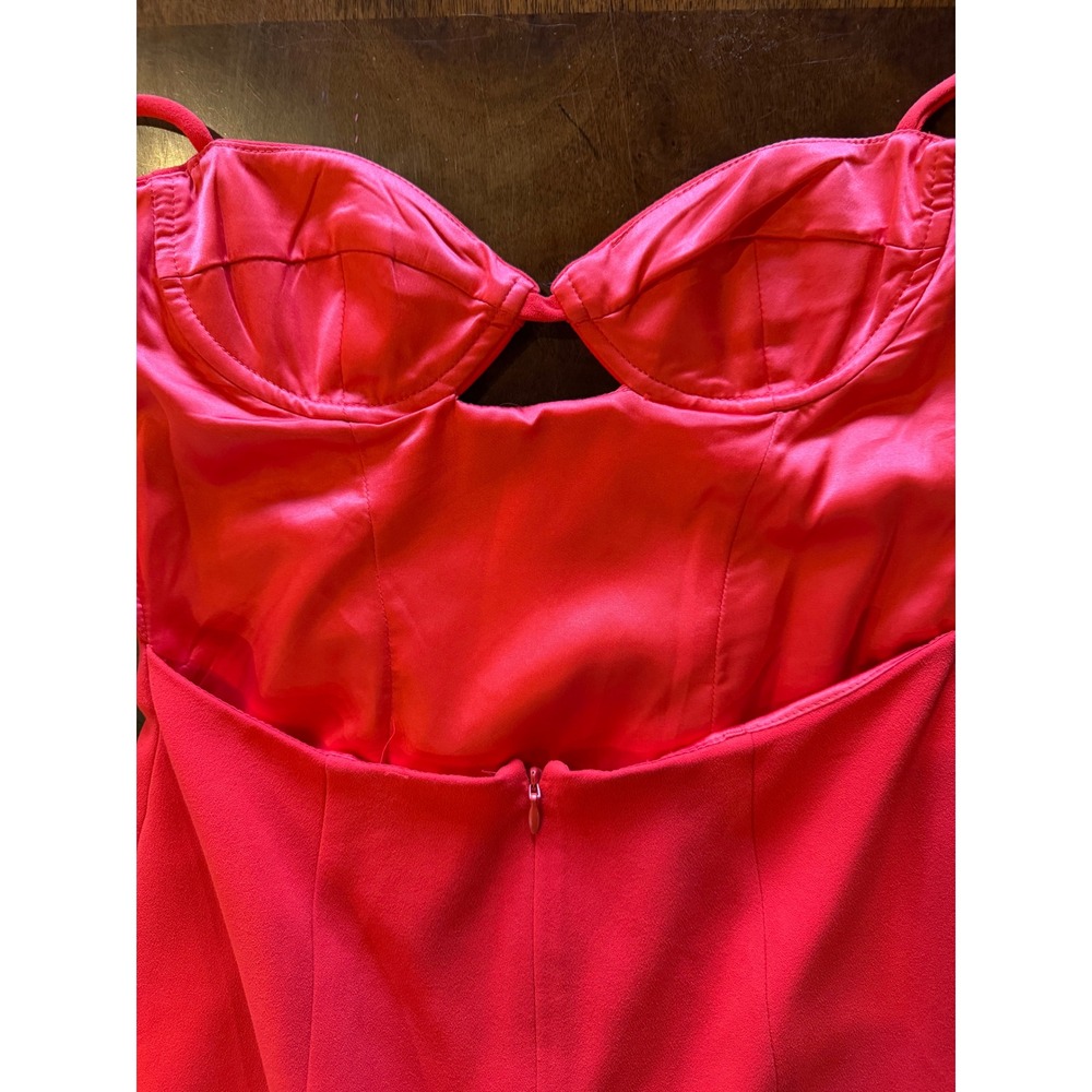 Bardot Vienna Midi Dress Women XS Flame Orange Cutout Bodycon Party Cocktail - Picture 10 of 12